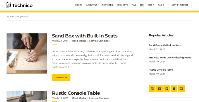 Technico's blog layout with thumbnails and excerpts Technico's blog layout with thumbnails and excerpts