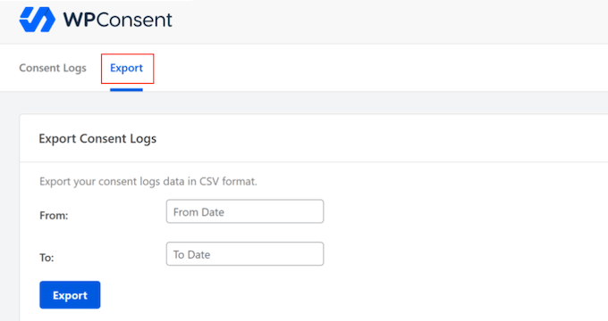 Exporting user consent logs Exporting user consent logs