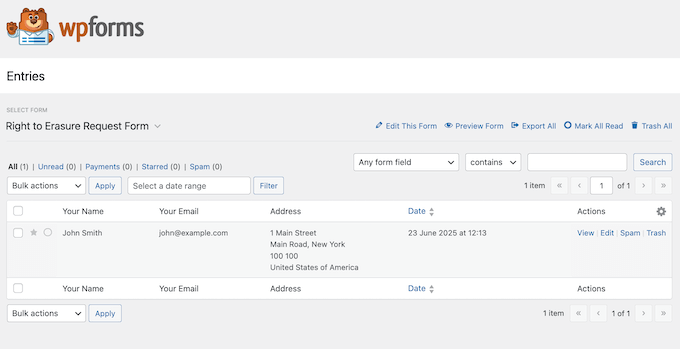 Complying with data access requests using WPForms Complying with data access requests using WPForms