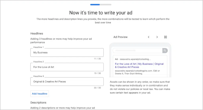 Google Ads wizard in MonsterInsihgts Google Ads wizard in MonsterInsihgts