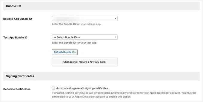 Add bundle IDs in MemberPress AppKit Add bundle IDs in MemberPress AppKit