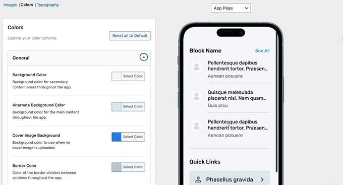 Configure app colors in MemberPress AppKit Configure app colors in MemberPress AppKit