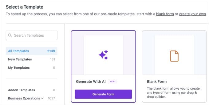 Generating a Form With AI Using WPForms Generating a Form With AI Using WPForms