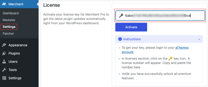 Enter Your Merchant Pro License Key Enter Your Merchant Pro License Key