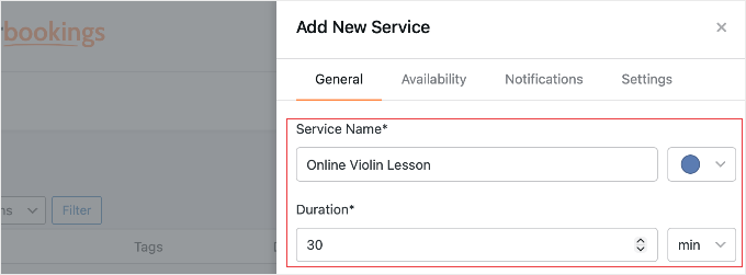 Adding a Service Name and Duration in Sugar Calendar Bookings Adding a Service Name and Duration in Sugar Calendar Bookings