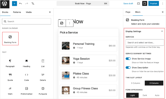 Adding the Sugar Calendar Booking Form to a WordPress Page Adding the Sugar Calendar Booking Form to a WordPress Page