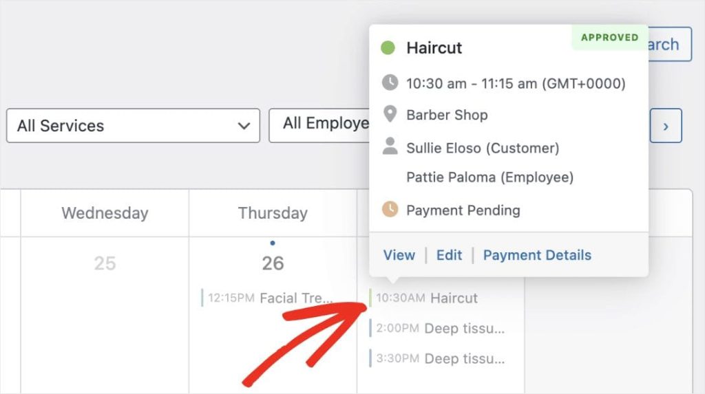 Popping Up Appointment Details in Sugar Calendar Bookings Popping Up Appointment Details in Sugar Calendar Bookings
