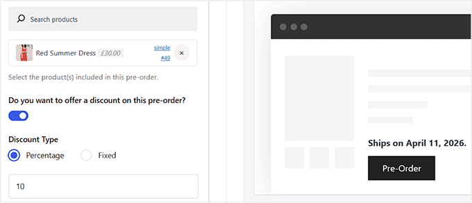 Offer a discount on this pre-order in Merchant Offer a discount on this pre-order in Merchant