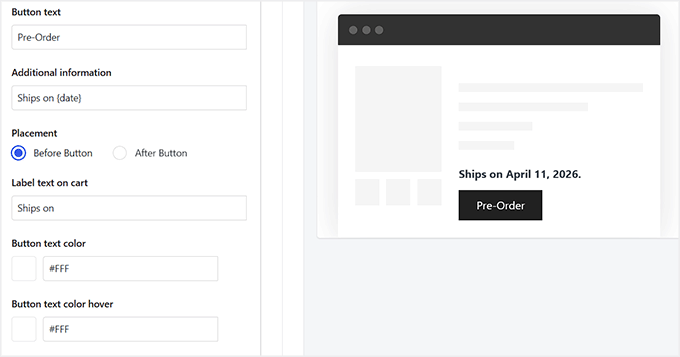 Customize Pre-Order button in Merchant Customize Pre-Order button in Merchant
