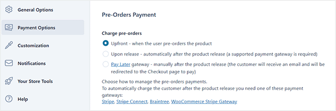Configure pre-order payment option in YITH Configure pre-order payment option in YITH