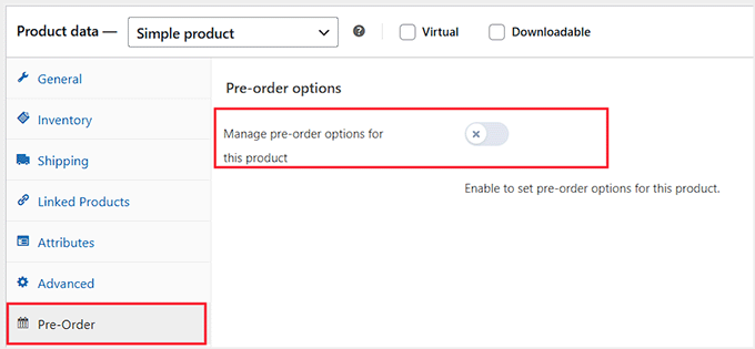 Toggle YITH pre-order switch in WooCommerce editor Toggle YITH pre-order switch in WooCommerce editor