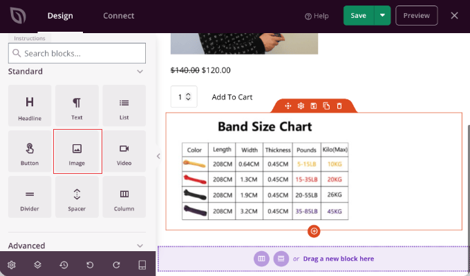 Adding a Size Chart Image to a Product Page in SeedProd Adding a Size Chart Image to a Product Page in SeedProd