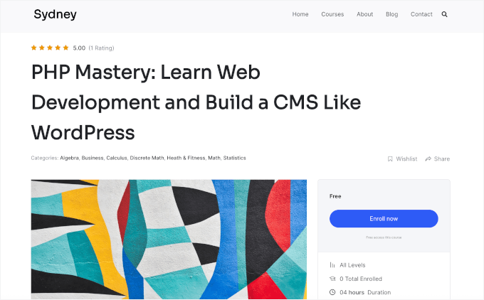 Customizable Course page in Sydney Customizable Course page in Sydney