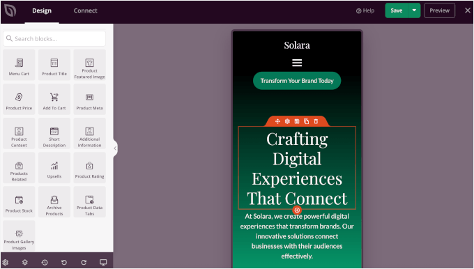 Solara by SeedProd's mobile preview Solara by SeedProd's mobile preview