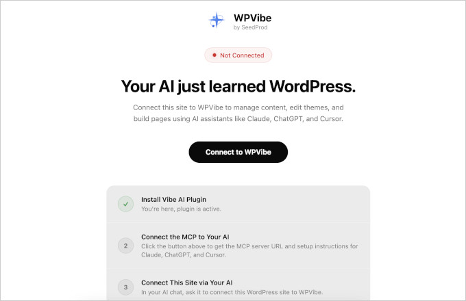 Connect WPVibe AI Connect WPVibe AI