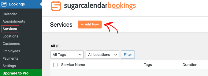 Adding a New Service in Sugar Calendar Bookings Adding a New Service in Sugar Calendar Bookings