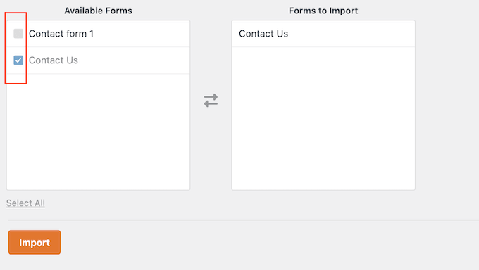 Importing specific forms into WPForms Importing specific forms into WPForms