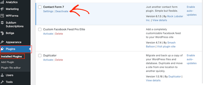How to deactivate the Contact Form 7 WordPress plugin How to deactivate the Contact Form 7 WordPress plugin