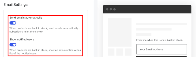 Enabling automated emails Enabling automated emails