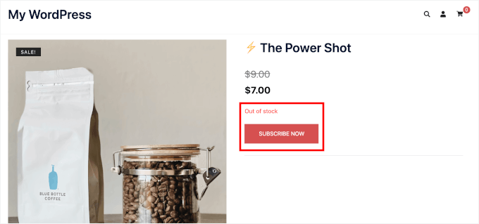 Subscribe Now button for Out of Stock product Subscribe Now button for Out of Stock product