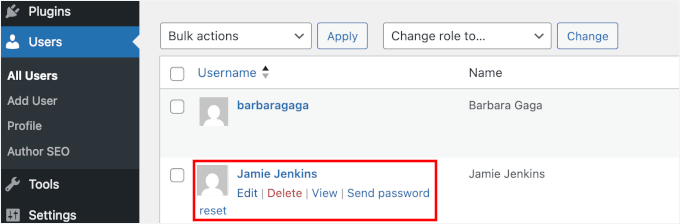 Editing a user for Author SEO Editing a user for Author SEO