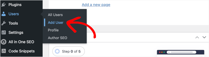Adding a new user in WordPress Adding a new user in WordPress
