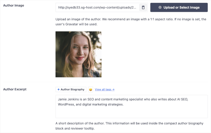 Adding the author image, excerpt, and bio Adding the author image, excerpt, and bio