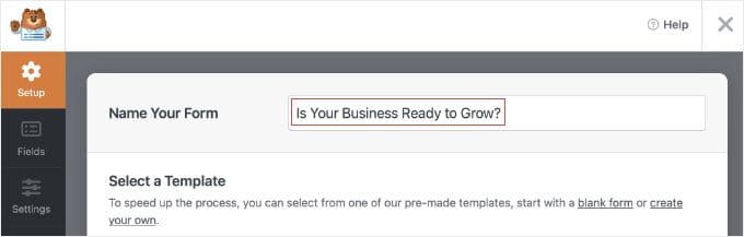 Adding a Quiz Title in WPForms Adding a Quiz Title in WPForms