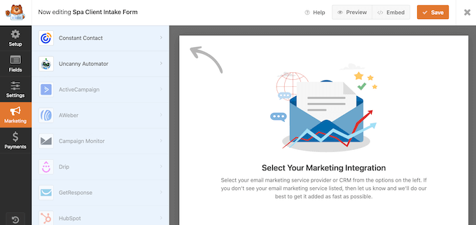 Connecting your forms to an email marketing service Connecting your forms to an email marketing service