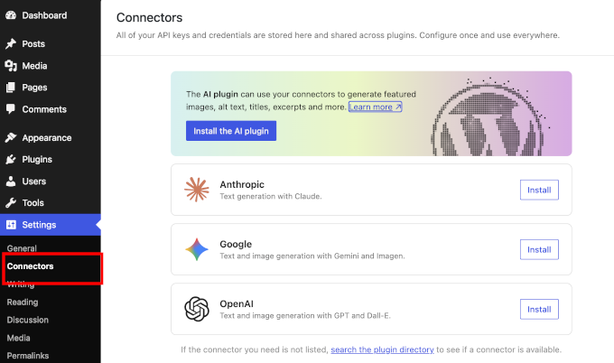 AI connectors in WordPress 7.0 AI connectors in WordPress 7.0