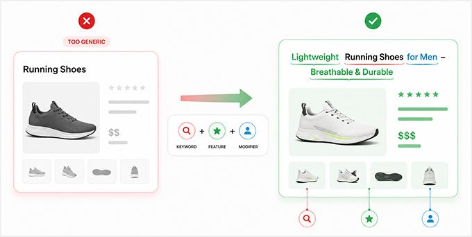 Results of a good product title in WooCommerce Results of a good product title in WooCommerce