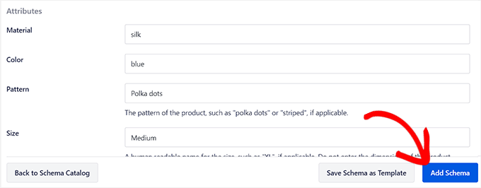 Add other details and click Add Schema button Add other details and click Add Schema button