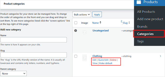 Edit a category in WooCommerce Edit a category in WooCommerce