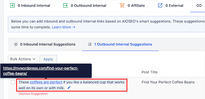 Pencil icon to edit anchor text Pencil icon to edit anchor text