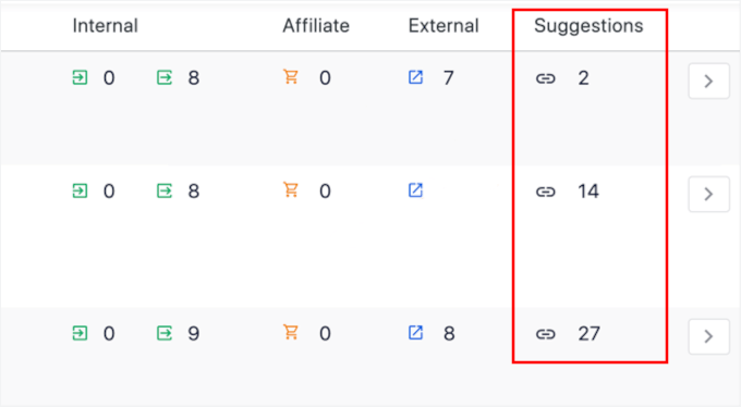 Multiple suggestions in AIOSEO's Link Assistant report Multiple suggestions in AIOSEO's Link Assistant report