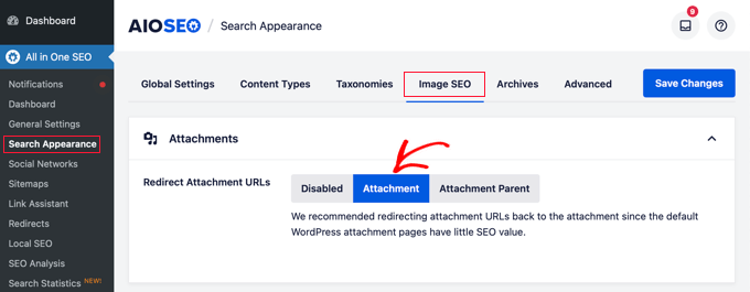 Redirect media attachment URLs in AIOSEO Redirect media attachment URLs in AIOSEO