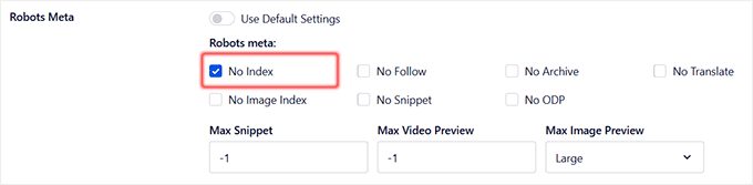 Select noindex for a page in AIOSEO Select noindex for a page in AIOSEO