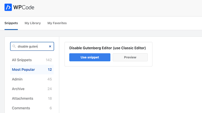 The WPCode code snippets library The WPCode code snippets library