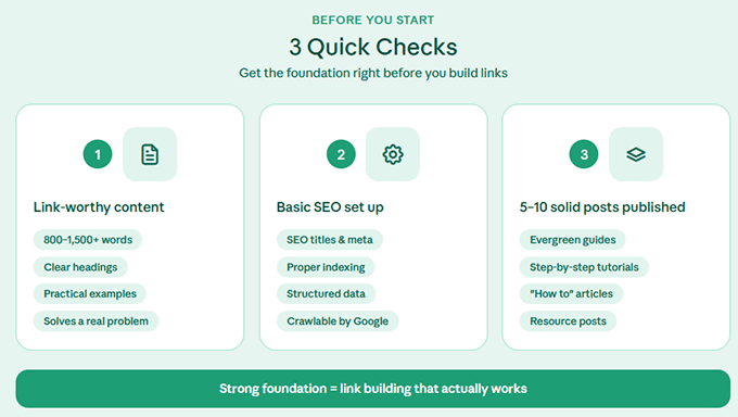 Quick checks before you start link building Quick checks before you start link building