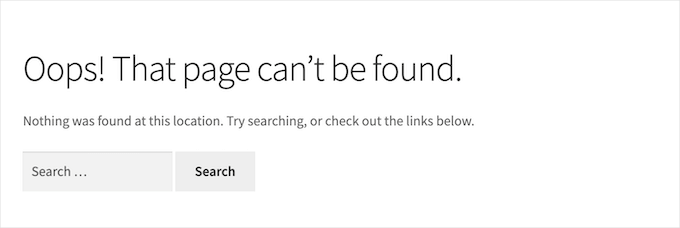 A WordPress 404 error A WordPress 404 error