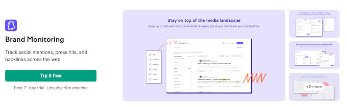 Screenshot Semrush brand monitoring