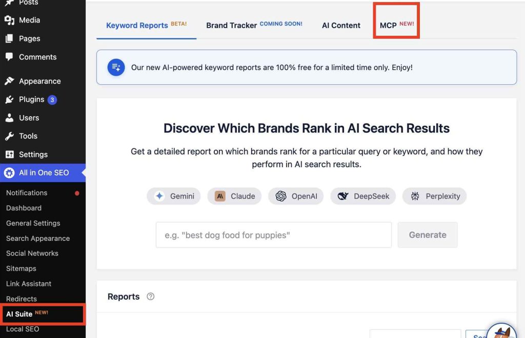 Connect your AI assistant to AIOSEO Connect your AI assistant to AIOSEO