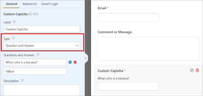 Setting a question and answer custom CAPTCHA in WPForms