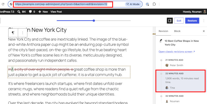 Sharebale revision link Sharebale revision link